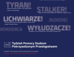 zdjęcie plakatu promującego akcję: &quot;Tydzień Pomocy Osobom Pokrzywdzonym Przestępstwem&quot;