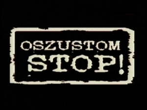 napis oszustom stop na czarnym tle