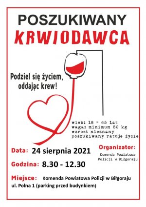 plakat akcji honorowego krwiodawstwa