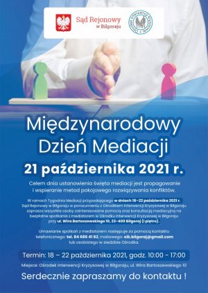 plakat Międzynarodowy Dzień Mediacji