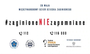 Grafika informująca o kampanii #zaginioneNIEzapomniane.