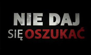 napis nie daj się oszukać na czarnym tle