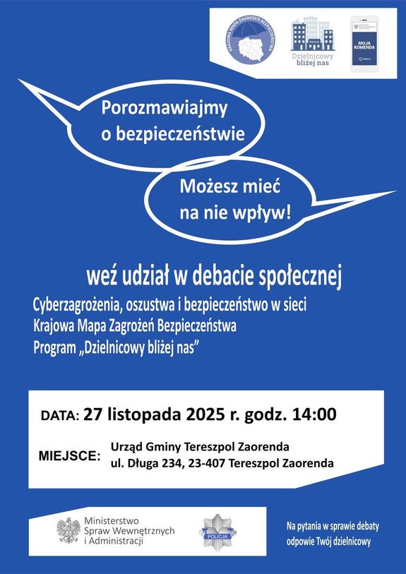 plakat zaproszenie na debatę