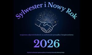 grafika z napisem sylwester, nowy rok 2026