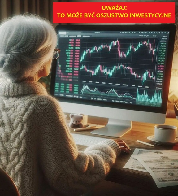 zdjęcie poglądowe, starsza pani siedzi przed monitorem komputera