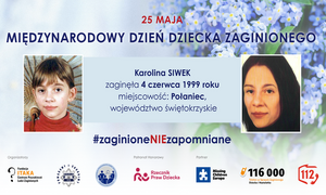 zdjęcie zaginionej dziewczyny wraz z informacjami - szczegóły w treści
