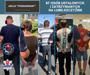 policjanci prowadzą zatrzymanych