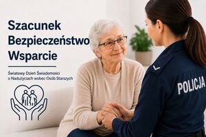 poglądowe zdjęcie seniorki i policjantki